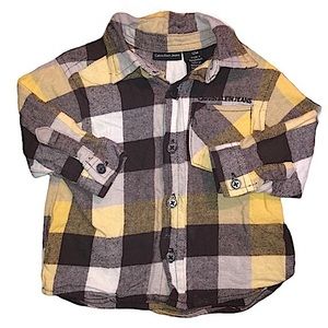 Calvin Klein Jeans Brown & Yellow Plaid Shirt